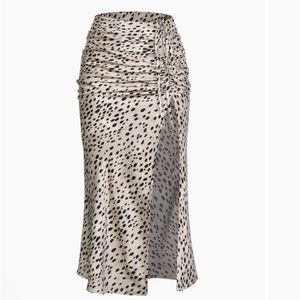 Brand New Leopard Drawstring Slit Skirt
